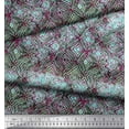 thumbnail image 2 of Soimoi Moss Georgette Fabric Curve Diamond Geometric Decor Fabric Printed Yard 42 Inch Wide, 2 of 3