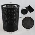 thumbnail image 2 of Xyskin 6-Pack Laundry Hamper with Lid Cover, Tall Plastic Laundry Basket Clothes Organizer, Black Dirty Clothes Storage Hamper, 2 of 6