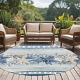 thumbnail image 4 of Navy Blue Starfish Coastal Round Area Rug 7Ft Washable Circle Rugs for Dorm Laundry Room, Beach Coral Botanical Nautical Non-Slip Carpet Floor Mats Indoor Outdoor Carpet Runner Aesthetic Home Decor, 4 of 8