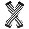 thumbnail image 2 of Resicozy Arm Warmers Fingerless Gloves for Women Cute Y2k Accessories Soft Lightweight Striped Gloves Black, 2 of 4