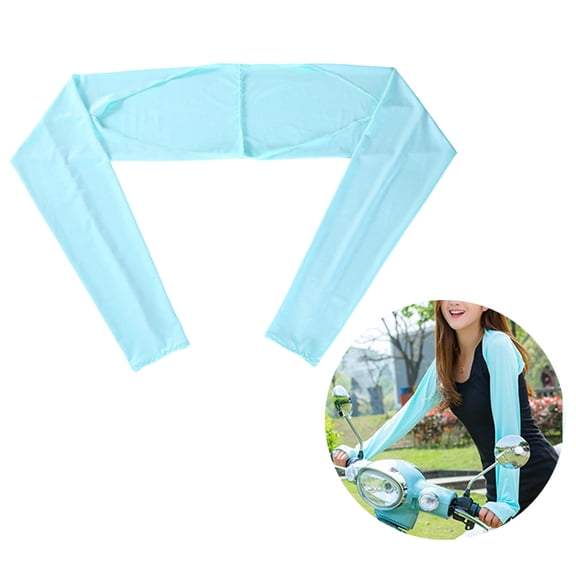 Anti UV Cooling Shawl Arm Sleeves Sun Protection Hijab Accessories Shoulder for Sports Outdoor ( Sky Blue )