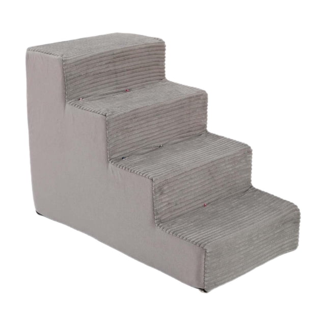Milaget 4 Tiers Dog Ramps Steps High Density Sponge for Dogs Injured Older Dogs Sofa gray