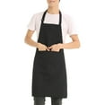 thumbnail image 2 of Delantal de trabajo unisex negro para cafetería, práctico delantal de trabajo para camarero de restaurante para servicio de cocina, 2 of 11