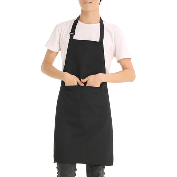 Delantal de trabajo de servicio, delantal de camarero de cafetería negro unisex Delantal de trabajo de camarero Características de vanguardia