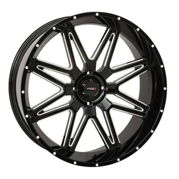 System 3 ST-7 24x9 ATV/UTV Wheel - Gloss Black/Milled (4/156) 5 4 [24S3-7256]