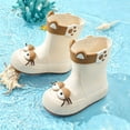 thumbnail image 4 of Women Mid Calf Rain Boots, Waterproof Non Slip Rubber Slip On Footwear For Outdoor Rainy Daily Activities White 6.5-7, 4 of 6