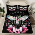 thumbnail image 2 of Castle Fairy Floral Bee 4-Piece Full Size Sheets,Bohemian Theme Bed Sheets,Flower Animal Lightweight Sheet Sets,Lightweight Flower Room Decor, 2 of 7