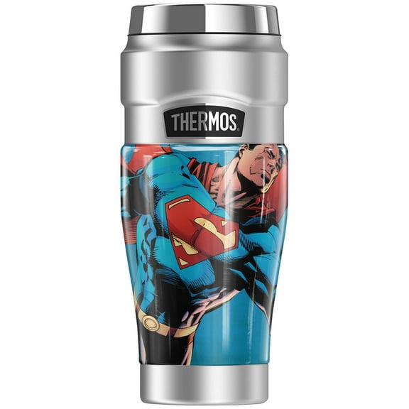 Superman Character THERMOS STAINLESS KING Stainless Steel Travel Tumbler, Vacuum insulated & Double Wall, 16oz