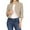 Khaki, variant on Womens Cropped Blazer Casual Business 3/4 Sleeve Blazer Collarless Blazer Jackets for Women Open Front Cardigan Work Jacket Shrug Suit Jacket