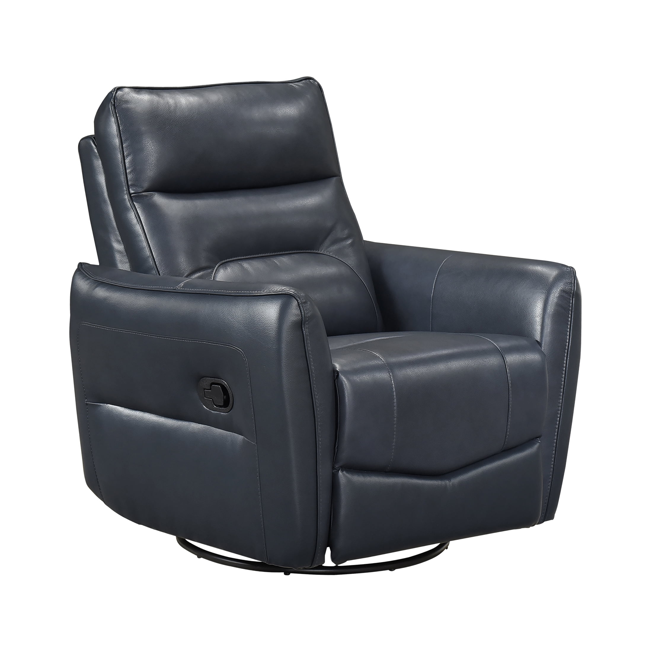OakvillePark Pinebrae Leather Match Swivel Glider Reclining Chair, Dark Blue