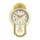 thumbnail image 1 of Reloj de pared oscilante retro europeo, sencillo y elegante, for sala de estar, dormitorio, silencioso, de cuarzo, dorado/marrón., 1 of 7