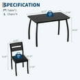 thumbnail image 2 of 5Pcs Dining Table Set for 4, Space-Saving Kitchen Table with Upholstered Chairs, Modern Angled Corner Design, Compact Dinner Set for Small Spaces, Apartment, Dining Room, Black, 2 of 9