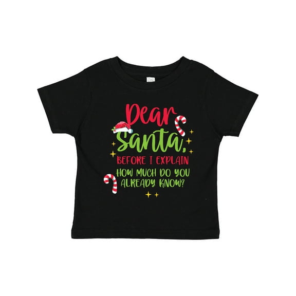 Inktastic Christmas Dear, Santa Before I Explain How Much Do You Know? Boys or Girls Toddler T-Shirt