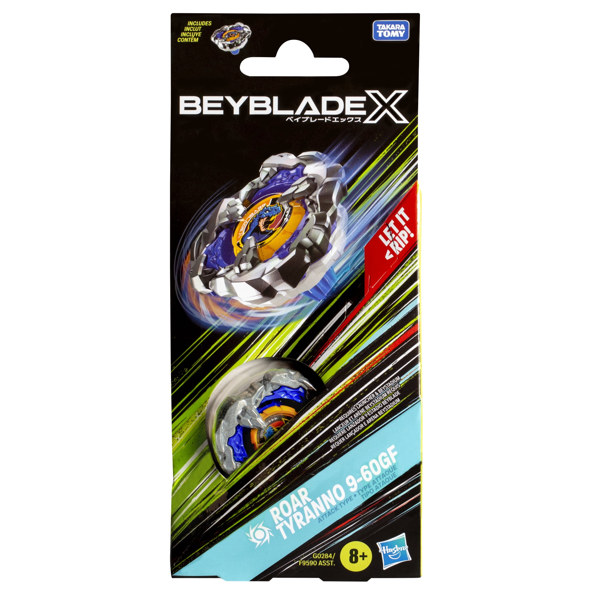 Beyblade X Roar Tyranno 9-60GF Booster Pack Set with Attack Type Battling Tops, Ages 8+