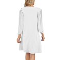 thumbnail image 4 of HAJWOH Fall Dresses for Women Fashion Formal Dresses Long Sleeve Vneck Midi Dress Comfort Party Dresses White M, 4 of 5