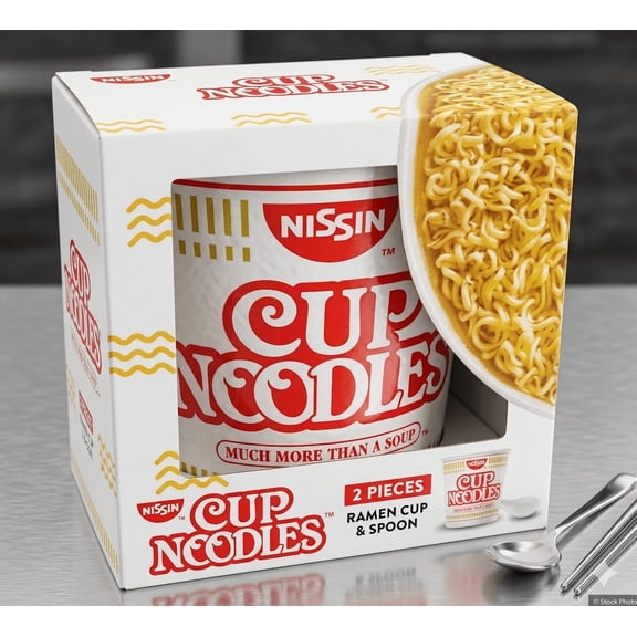 Nissin CUP NOODLES Plastic Bowl and Spoon 2 Piece Set