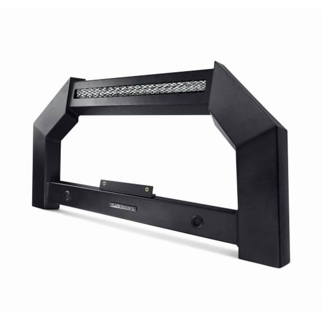 Black Horse Offroad Bull Bar AB-JE22 Armour; Flat Rugged Style; Powder Coated; Matte Black; Steel; Without Skid Plate; With One 20 Inch LED Light Bar