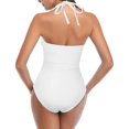 thumbnail image 3 of Cathalem Plus Size One Piece Swimsuits Athletic Training Tummy Control Swimwear,White XL, 3 of 4