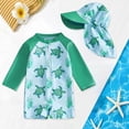 thumbnail image 2 of Gubotare Swimsuit Boys Rashguard Boys One Piece Rash Guard Swimsuit Kid Sun Protection Full Body Wetsuit Bathing Suits Sunsuit Swimwear with Zipper 3 6 Months (Green,3-6 Months), 2 of 6