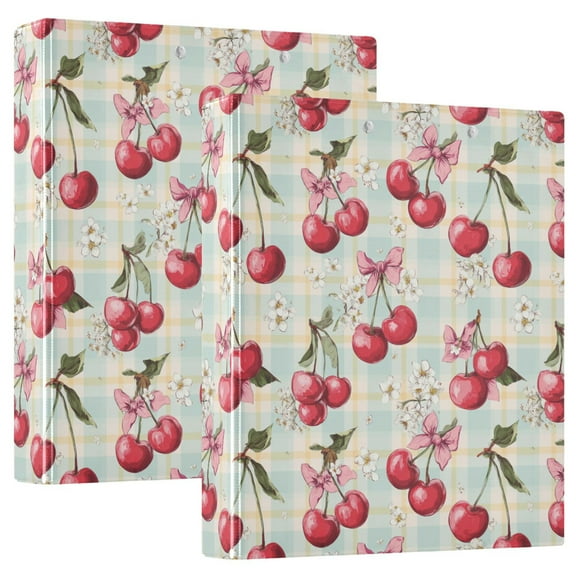Three Ring Binder Cherry and Bow 1.5 Inch Round Binder D-Rings for Office Supplies and More