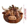 thumbnail image 2 of DIY Highland Cow Fabric Pumpkin Sewing Kit, Hand-Stitched Plush Halloween Decor with Horns, Rustic Autumn Table Centerpiece, 7.9x5.9x1.2 Inch, 1 Count, 2 of 7