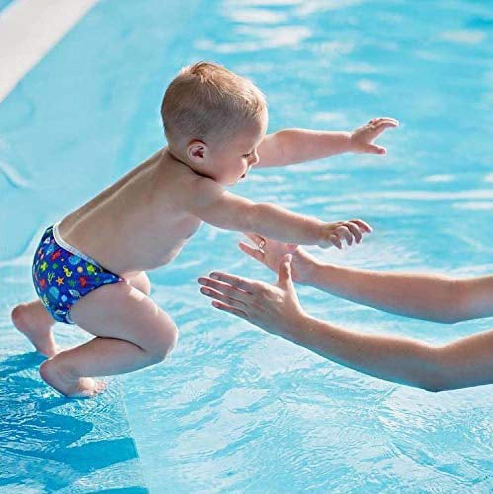 Imse Vimse Reusable Swim Diaper for Boys Blue Sea Life, Newborn