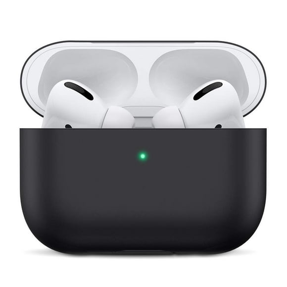 Protective Silicone Cover for AirPods Pro Case, Hingeless, Slim-Fit, Shock & Scratch-Resistant Ultra-Thin Case Skin for AirPods Pro Charging Case,Black