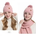 thumbnail image 5 of SYMOID Womens Pink Wool Winter Hat Scarf Gloves Set - 3-Piece Knitted Style with Pom Pom, Warm Cold Weather Accessory for Adults,Size Free Size, 5 of 9