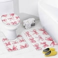 thumbnail image 4 of Cute Pink Bows Shower Curtain Sets 4 Piece with Non-Slip Rugs Toilet Lid Cover And Bath Mat Coquette Bow Durable And Waterproof for Bathroom Decor, 4 of 8