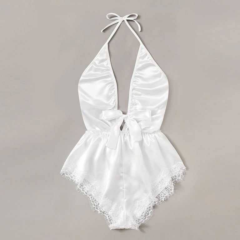 Nexjvus Cooling Pajamas for Women Onesie Jumpsuit Bodysuit V-Neck