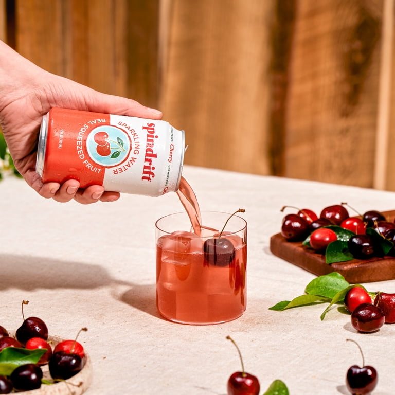 Spindrift Cherry Sparkling Water with Real Fruit, 12 fl oz, 8 Pack photo 6
