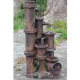 thumbnail image 2 of Northlight 23.5" Weathered Cascading Pipes Outdoor Patio Garden Water Fountain - Brown, 2 of 5