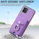 thumbnail image 2 of Funda para Samsung Galaxy A03 de 164 mm con anillo de cuero con textura de piel galvanizada y tarjetero (negro), 2 of 5