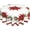 Christmas, variant on Christmas Poinsettia Flower Round Tablecloth Washable Reusable Decoration Table Cover for Kitchen Party 60"