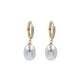 thumbnail image 1 of Aretes De Chapa De Oro Con Perla Oval Zirconia, 1 of 3