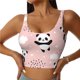 thumbnail image 1 of Fotbe Panda Sujetador Deportivo Largo sin Aros para Mujer con Almohadillas y Soporte Medio, Transpirable y Absorbente, Camiseta Tipo Chaleco o Tank Top-X-Large, 1 of 8