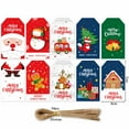 thumbnail image 7 of 100 Pcs Christmas Gift Tags, Christmas Hanging Tag Label for Christmas DIY Decorations Present Wrapping with Christmas Ribbons, Gift decoration 10 Styles, 7 of 7