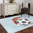 thumbnail image 3 of 4'x6' Area Rugs, Football Christmas Indoor Outdoor Area Rug for Living Room Bedroom, Xmas Botanical Snoflake Blue Washable Bathroom Rugs Kitchen Floor Carpet Mats Home Decor Aesthetic, 3 of 8