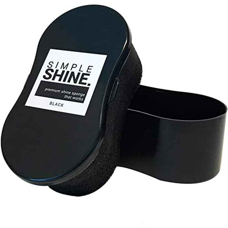 Simple Shine New Premium Quality Black Shoe Shine Sponge | Instant Shining for Luxury Leather, Patent, Waterproof, Gloss & Vinyl | Black Color for
