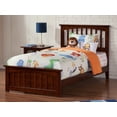 thumbnail image 4 of AFI Mission Twin Extra Long Traditional Bed with Matching Footboard and Turbo Charger in Walnut, 4 of 6
