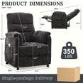 thumbnail image 3 of Power Recliner Chair, Holaki Electric Power Recliner with Side Pocket and Remote, Modern Chenille Fabric Recliner Chairs for Adults, Small Recliner for Small Space Nursery Living Room, Black, 3 of 9
