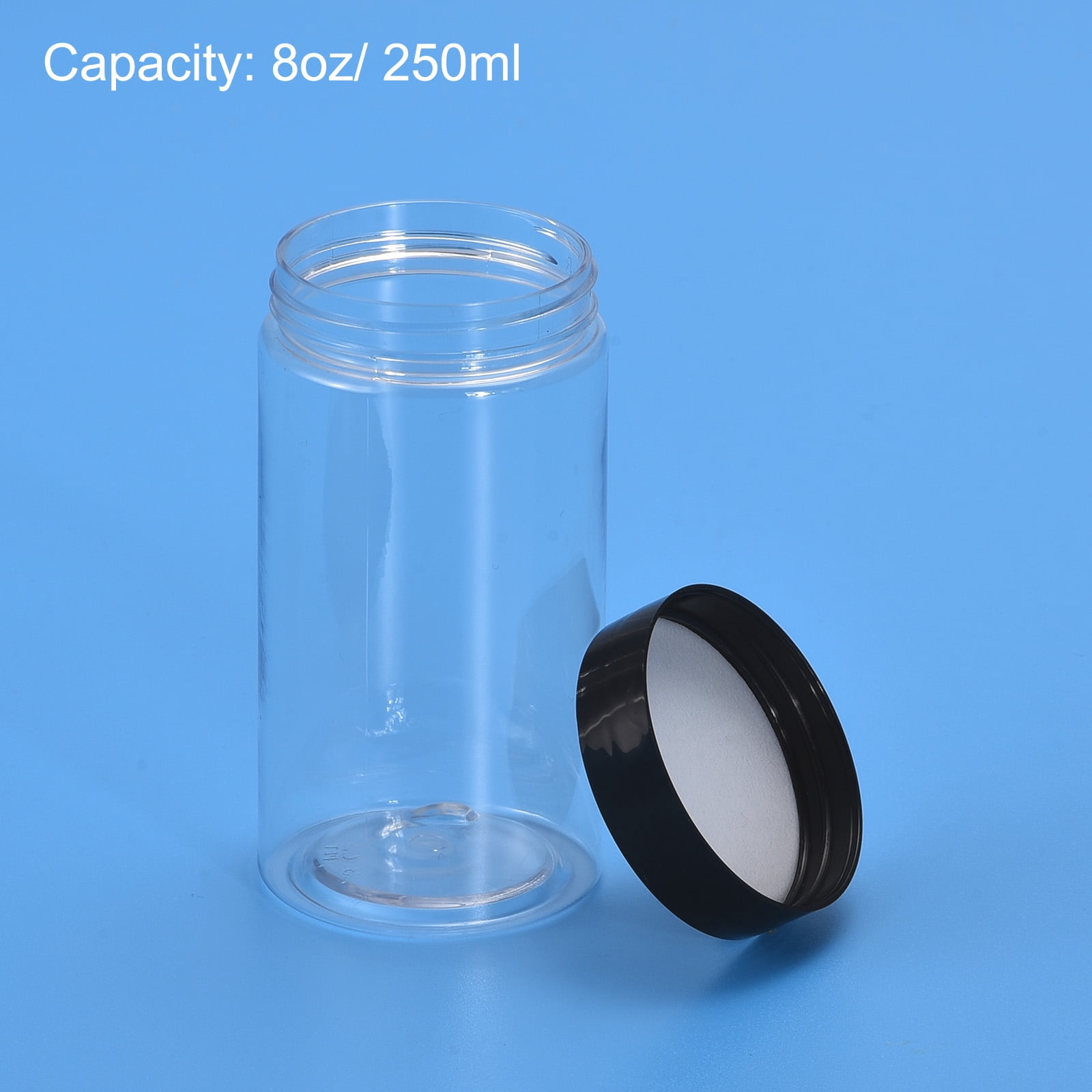 Unique Bargains Round Plastic Screw Top Lid Large-Mouth Empty Container 99mm x110mm 4Pcs