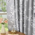 thumbnail image 3 of 100% Blackout Floral Curtains for Bedroom, Grey Curtains 54 inch Length Blossom Flower Patterned for Living Room,Thermal Insulated Drapes Farmhouse, Grommet Top 2 Panels (White on Grey), 3 of 6