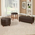 thumbnail image 2 of HomePop Large Faux Leather Storage Ottoman, Multiple Colors, 2 of 7