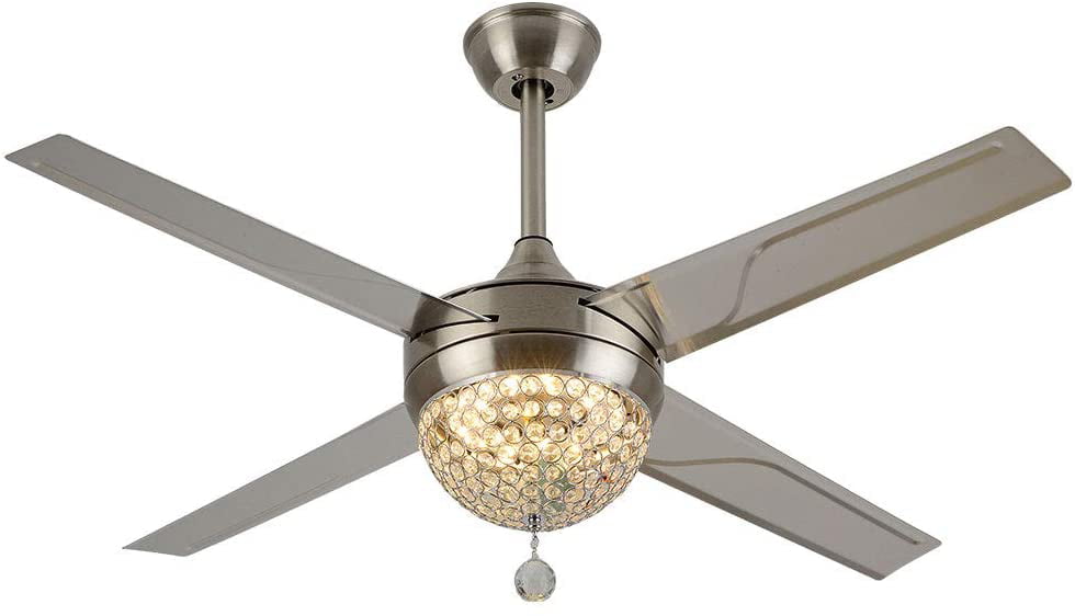 Modern Crystal Ceiling Fan Light, Modern Stainless Steel Ceiling Fans