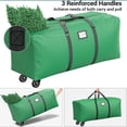 thumbnail image 7 of Rolling Christmas Tree Storage Bag for Up to 9Ft Trees, Waterproof & Anti-Tear 600D Oxford Fabric with Wheels, Handles, Zippers & Buckle Straps. (Green), 7 of 7
