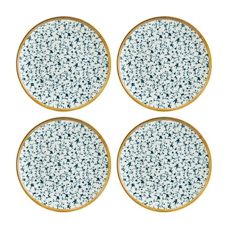 Calif dia.6.75" Round Decorated Vitrified Plate (Set of 4)