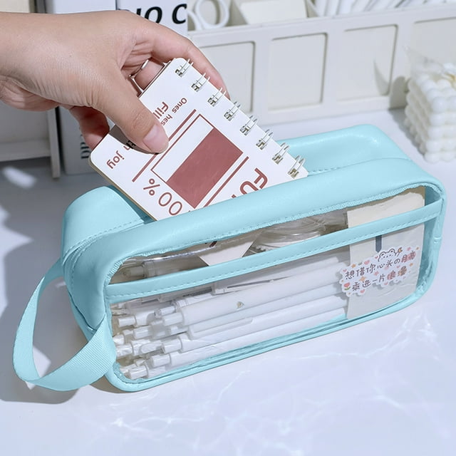 Dvkptbk Mesh Pencil Case Pen Bag Clear Case Marker Pouch Multifonction Organizer Box Transparent Case Makeup Bag Office College School Gift Pencil Pouch Home Essentials