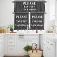 thumbnail image 3 of Please Take off Your Shoes Kitchen Curtains Valances and Tiers Set of 3 Simple Text Tier Curtains and Valance with Rod Pocket for Small Windows, 27.5"x24", 3 of 9
