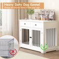 thumbnail image 6 of Waleaf 44 inch Dog Crate Furniture with 2 Storage Drawers,Wooden Dog Kennel for Indoor,End Tables with Dog Crate for Large Medium Dogs, White, 6 of 7